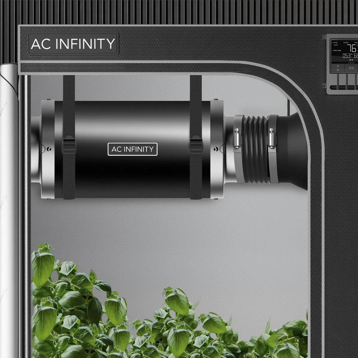 AC Infinity Silenciador 150mm de ventilador de conducto en línea, silenciador de reducción de ruido de para sistemas de ventilación hidropónicos de interior, tienda de cultivo