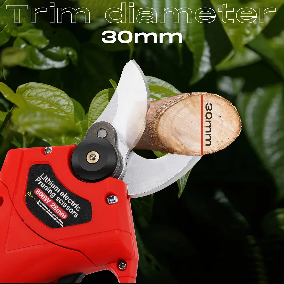 Tijeras de Podar Eléctricas, Profesional, Tijeras Rama Inalámbrico con Motor sin Escobillas, 2 Piezas Batería de Litio Recargable de 2Ah, Diámetro de Corte de 30mm