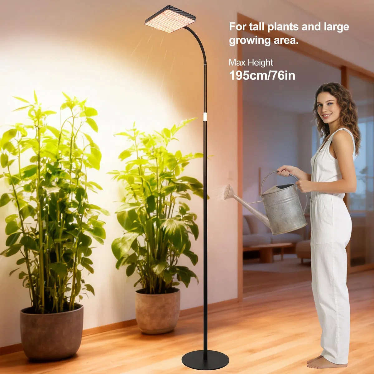 FECiDA Lámpara de cultivo, Trípode Lámpara de Planta de UV-IR espectro completo 200W, Luces de crecimiento con On/Off Conversión Y Función de Cadena de Crisantemo