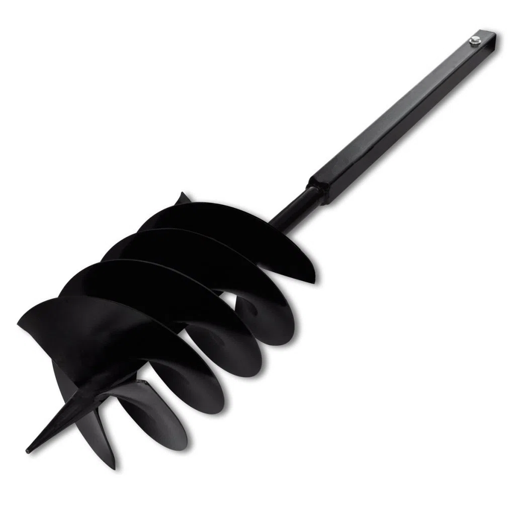 vidaXL Taladro de Tierra de Espiral para Plantar Triple con Mango Acero 200 mm