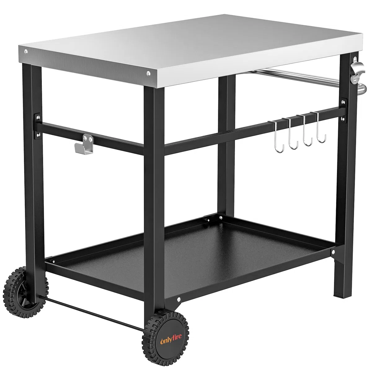 onlyfire Carro de Barbacoa, Carrito de jardín para Barbacoa, Superficie de Trabajo para Exterior, jardín （96 * 64 * 81cm）