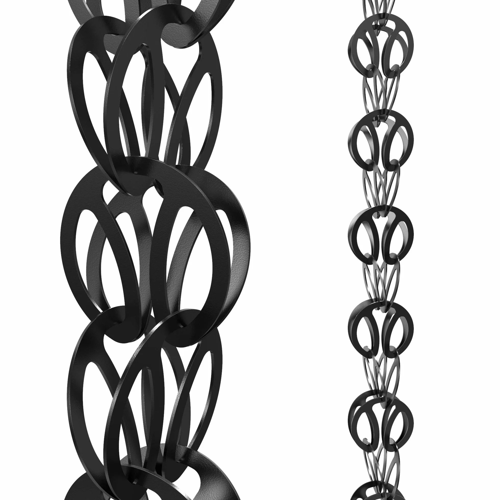 Rain Chains Direct Modern Loop, 8.5 pies de Longitud, Aluminio, Recubrimiento en Polvo Negro, reemplazo Funcional y Decorativo para bajantes de canalón