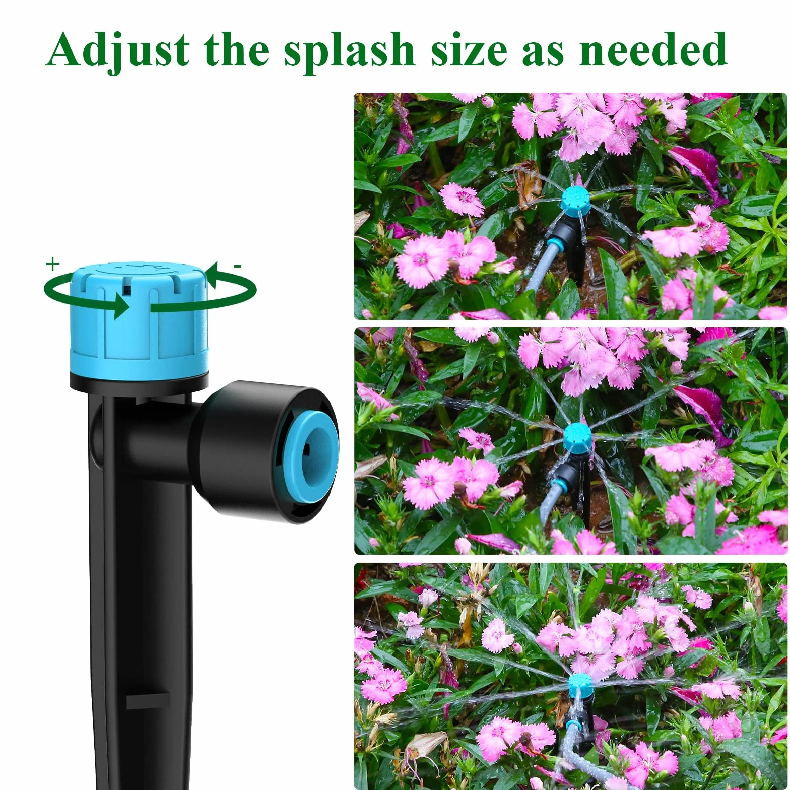 Kit de Sistema de Riego por Goteo con Temporizador Automático de Agua de 2 Zonas con Pantalla LCD,Temporizador de Riego con Nuevo Conector Rápido Antifugas para Jardín,Césped