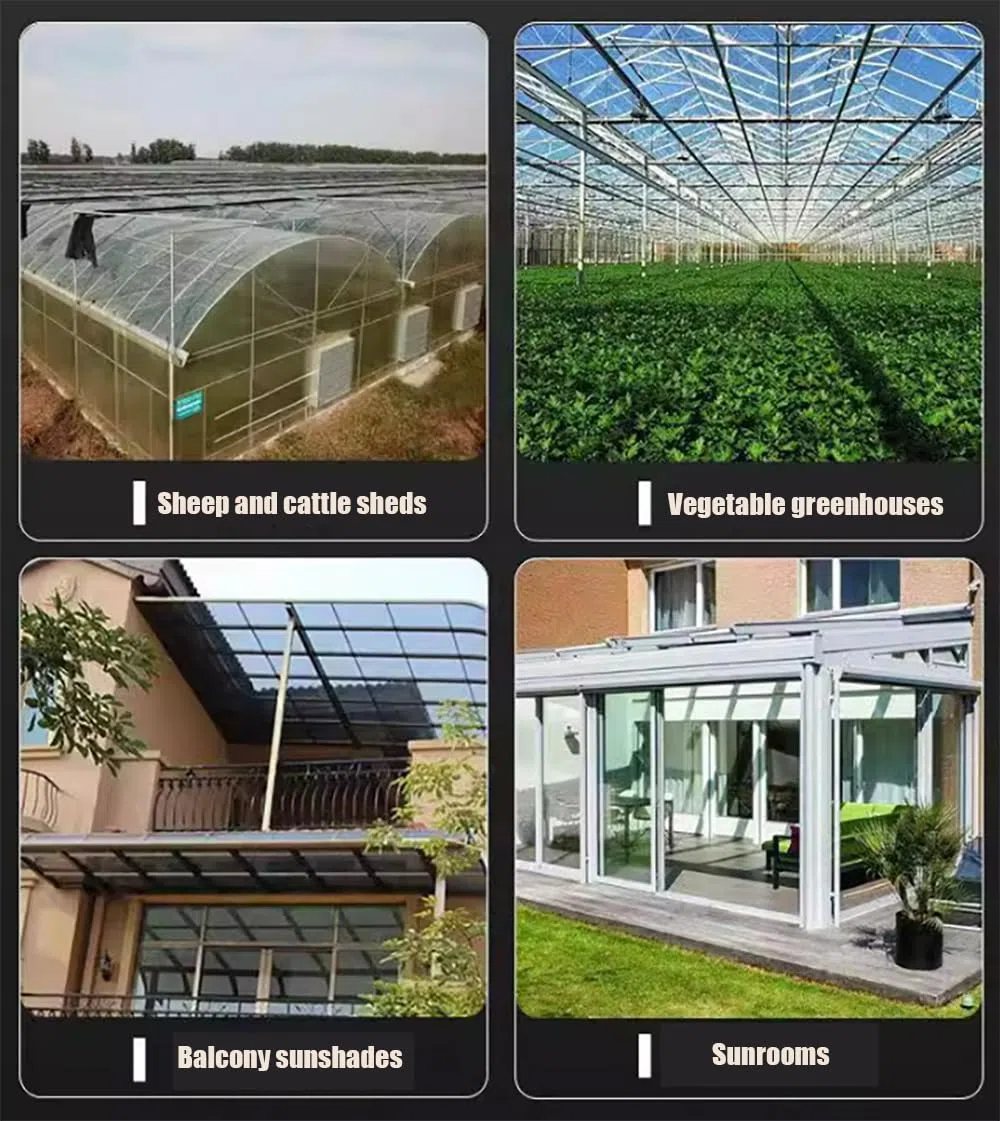 Lámina de policarbonato resistente a los rayos UV para invernaderos toldo transparente con aislamiento y paneles de iluminación diurna ideal para jardinería y agricultura al aire libre(Size:1m*10m)