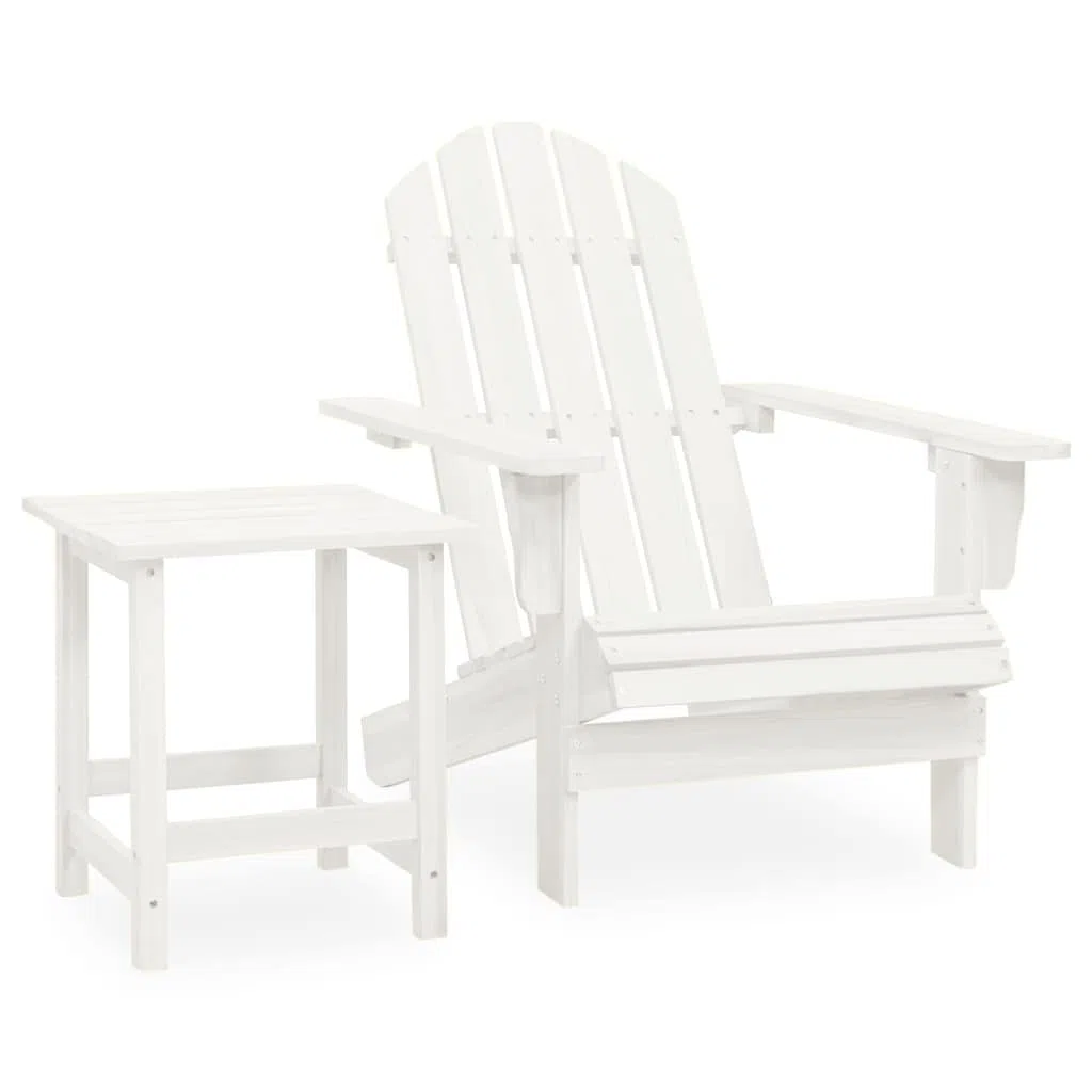 homiuse Adirondack Adirondack Silla de jardín blanca Adirondack Silla Muebles de jardín Silla Loungesessel GartenstüHle Armlehnstuhl Gartenstuhl Mecedora Madera con Mesa Madera Maciza Abeto 69,5 x