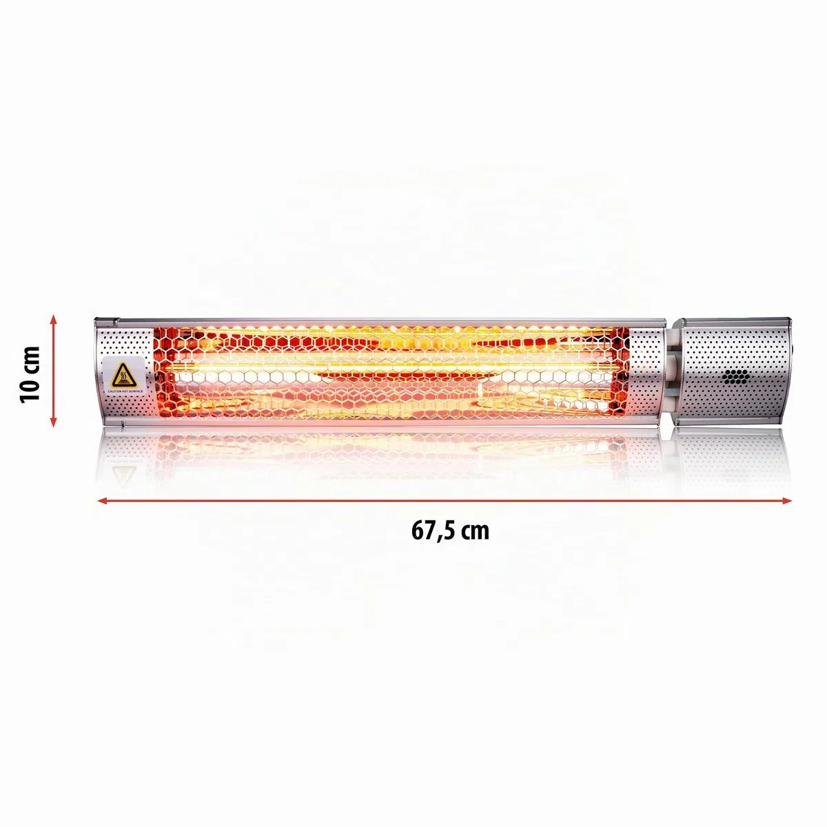 Alpina - Radiador eléctrico para terraza (interior y exterior, infrarrojo, suspendido, con mando a distancia, 2000 W)
