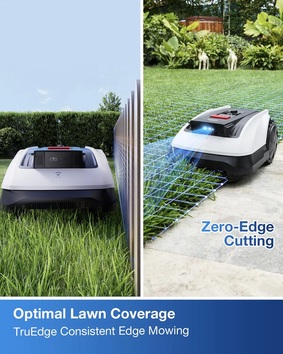 ECOVACS Goat O800 RTK Robot Cortacésped inalámbrico periférico 800 m², RTK+Visión Mejorada por Lidar, Cartografía Automática, Pasajes Estrechos de hasta 0,7 m, Corte preciso de los Bordes, Pendiente