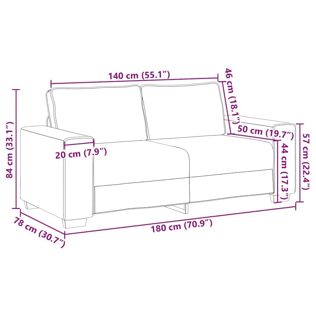 vidaXL Sofá de 2 plazas Terciopelo Negro 180x78x84 cm, sofá, sofá de Dos plazas, sofá de 2 plazas de Terciopelo, sofá de 2 plazas, sofá de Terciopelo