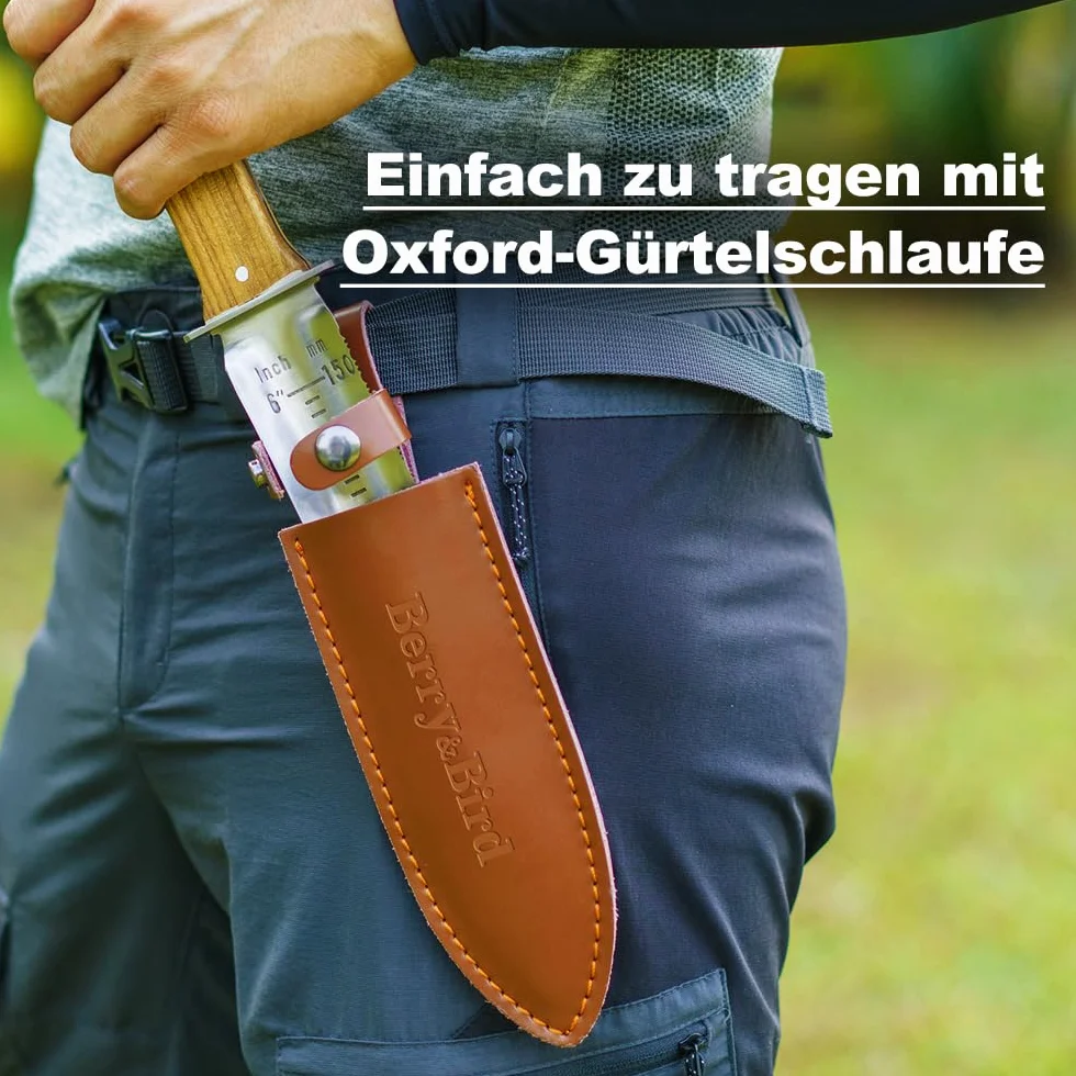 TATUNER Berry Bird Hori-Hori Gartenmesser Boden Schaufel Barebones 6 Zoll gezackte Klinge Pruner zu entfernen Unkraut Wurzeln Gartenarbeit Digging Tool (einschließlich Sharpening Tool)