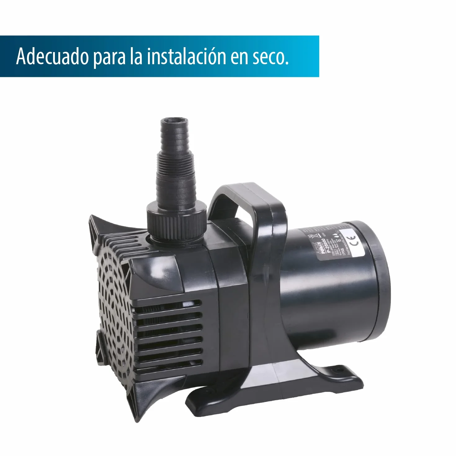 Bomba de estanque AquaForte P-20.000, 420 vatios, caudal máximo de 20 m3/hora, altura máxima de 7,5 metros, altura extra fuerte, descarga de partículas de residuos sólidos de hasta 6 milímetros