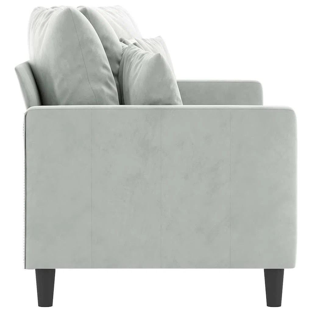 vidaXL Sofá de 2 Plazas, Asiento con Reposabrazos Respaldo, Sillón de Descanso Relax Televisión, Sofá Tapizado para Salón, Tela Gris Claro