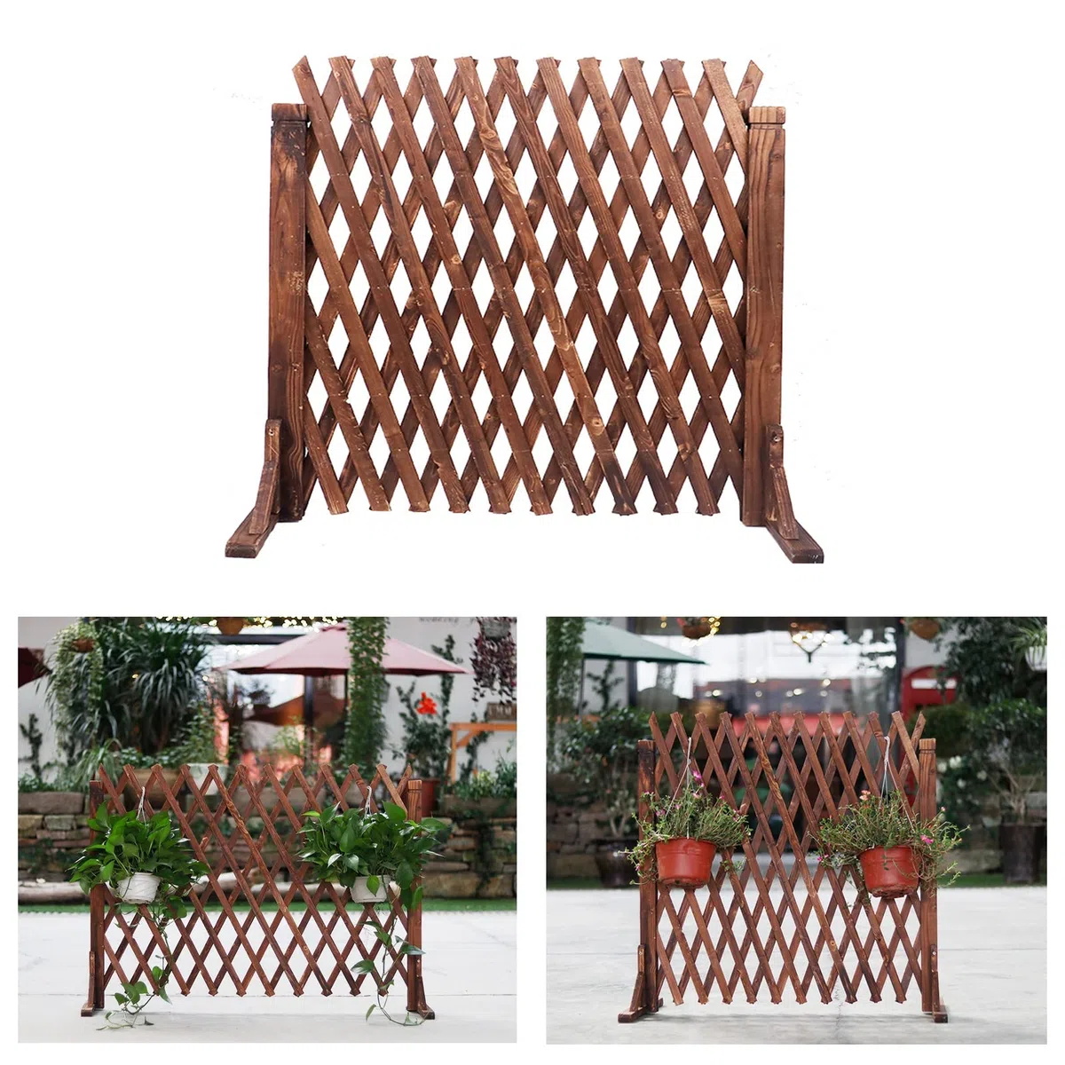 FWTXZTER Valla de Madera Extensible, Valla Cercas de Celosía Móviles Ajustables y Autónomas, Barrera de Seguridadpara Perros y Animales Pequeños para Exteriores e Interiores