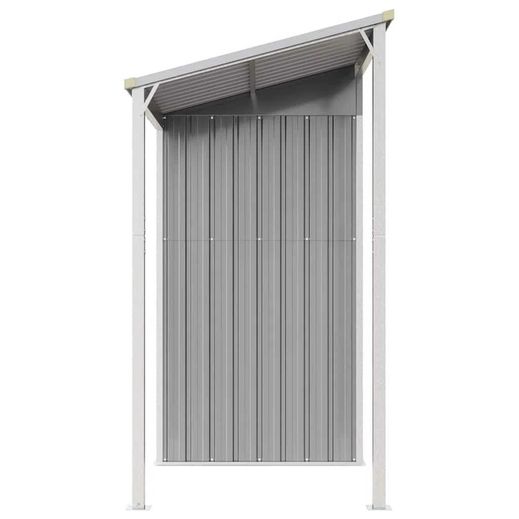 Refined Caseta de jardín con Techo Extensible, Gris Claro, 277 x 107 x 181 cm, Acero