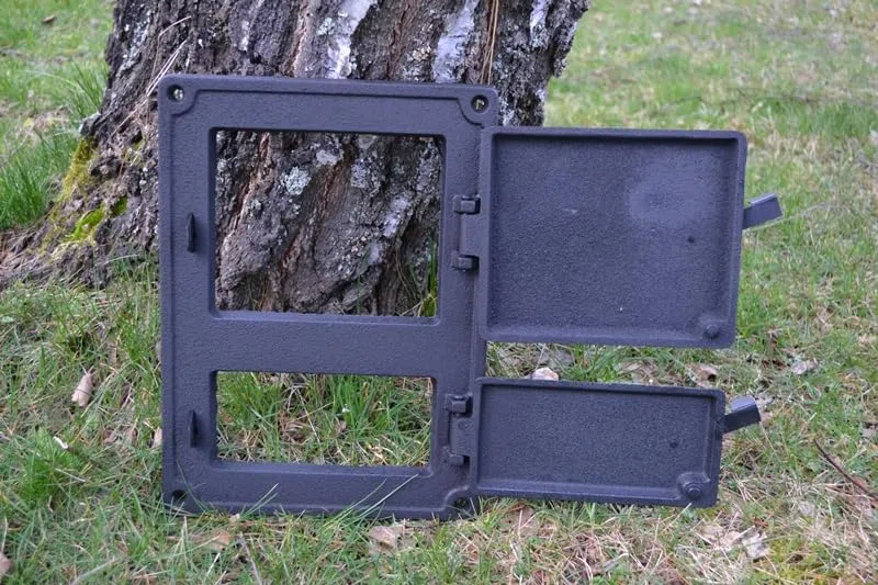 Euro Sezam - Puerta de horno de hierro fundido - Puerta gruesa del horno - Puerta para horno de pizza - Puerta DZ064-2 - 27,5x37,5 cm (Negro)
