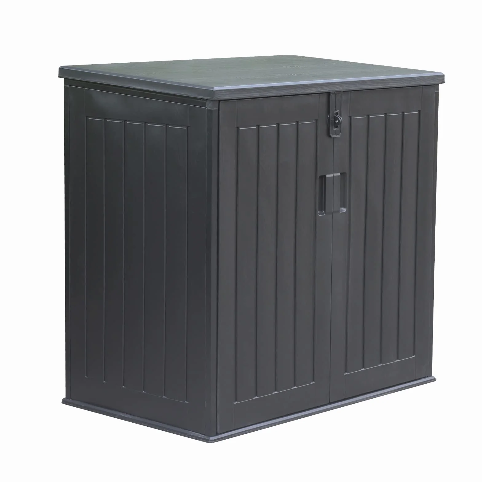 Gardiun Arcón Exterior para Jardín Soften 775 litros 116x71x109/112,5 cm Baúl de Resina con Amortiguador, Suelo y Puertas