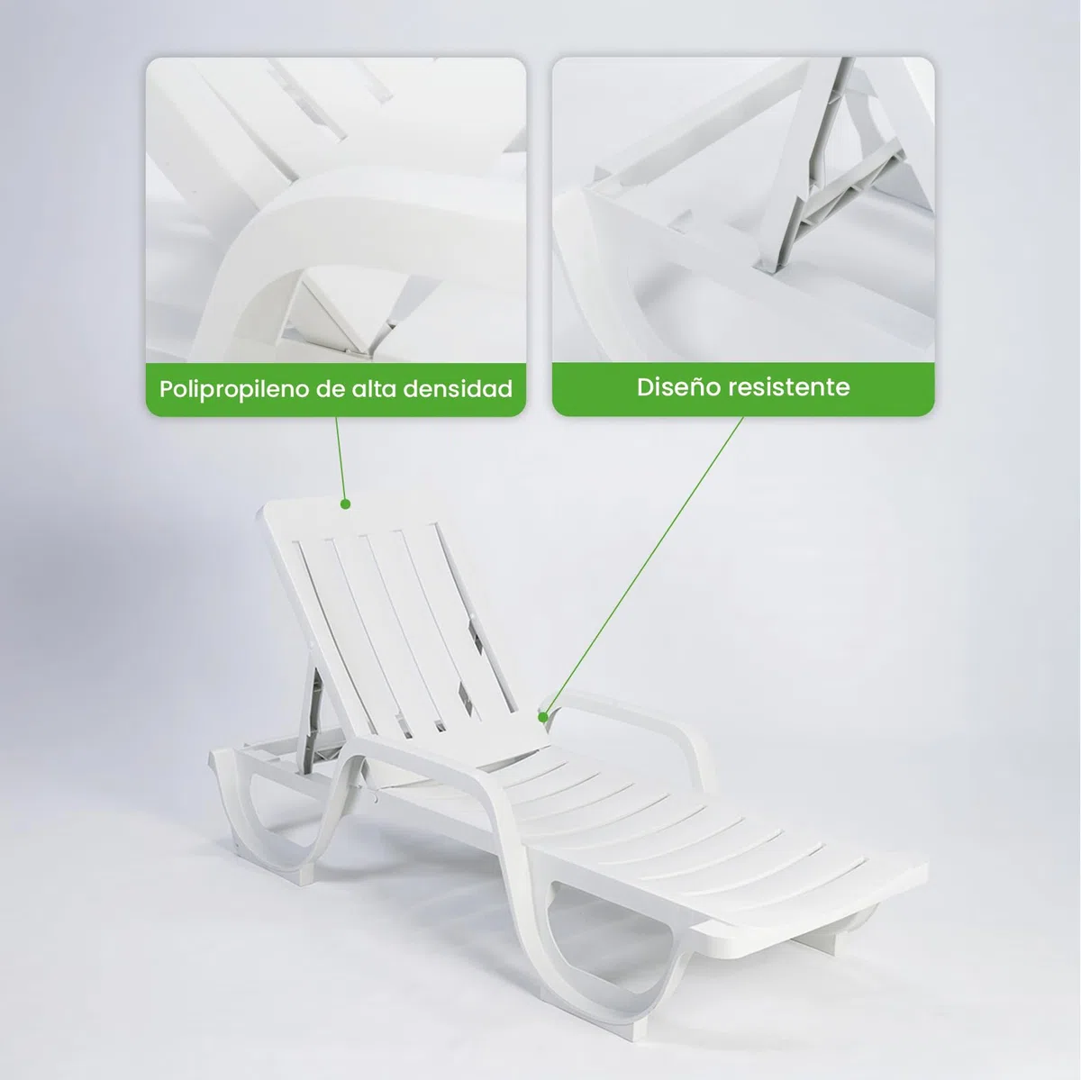 Pack 2 Tumbonas con Reposabrazos y 4 Posiciones. Hamaca Modelo Malibú, Reclinable y Resistente para Playa, Piscina o Jardín.