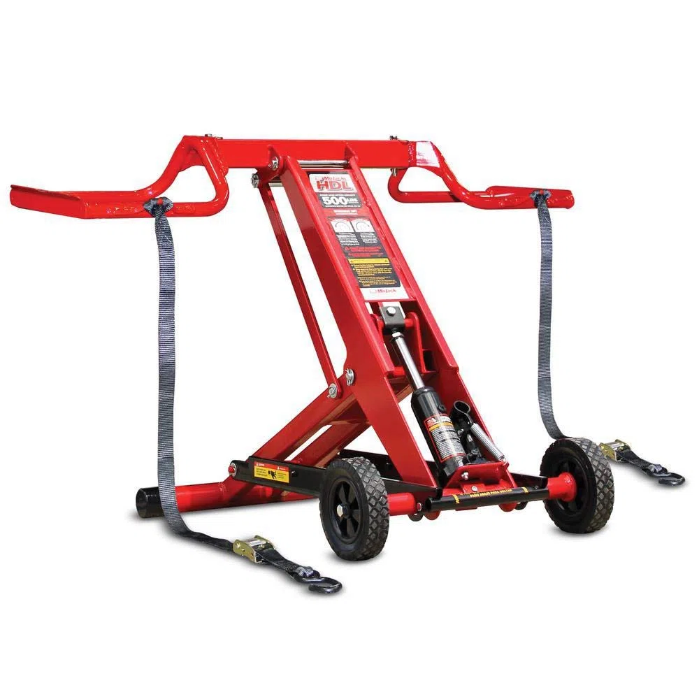 MoJack HDL 500 NO 45501-OP - Gato Elevador de Cilindro hidráulico para Mantenimiento y reparación de cortacésped de Radio de Giro Cero, Capacidad de elevación de 500 Libras con Barra de Bloqueo para