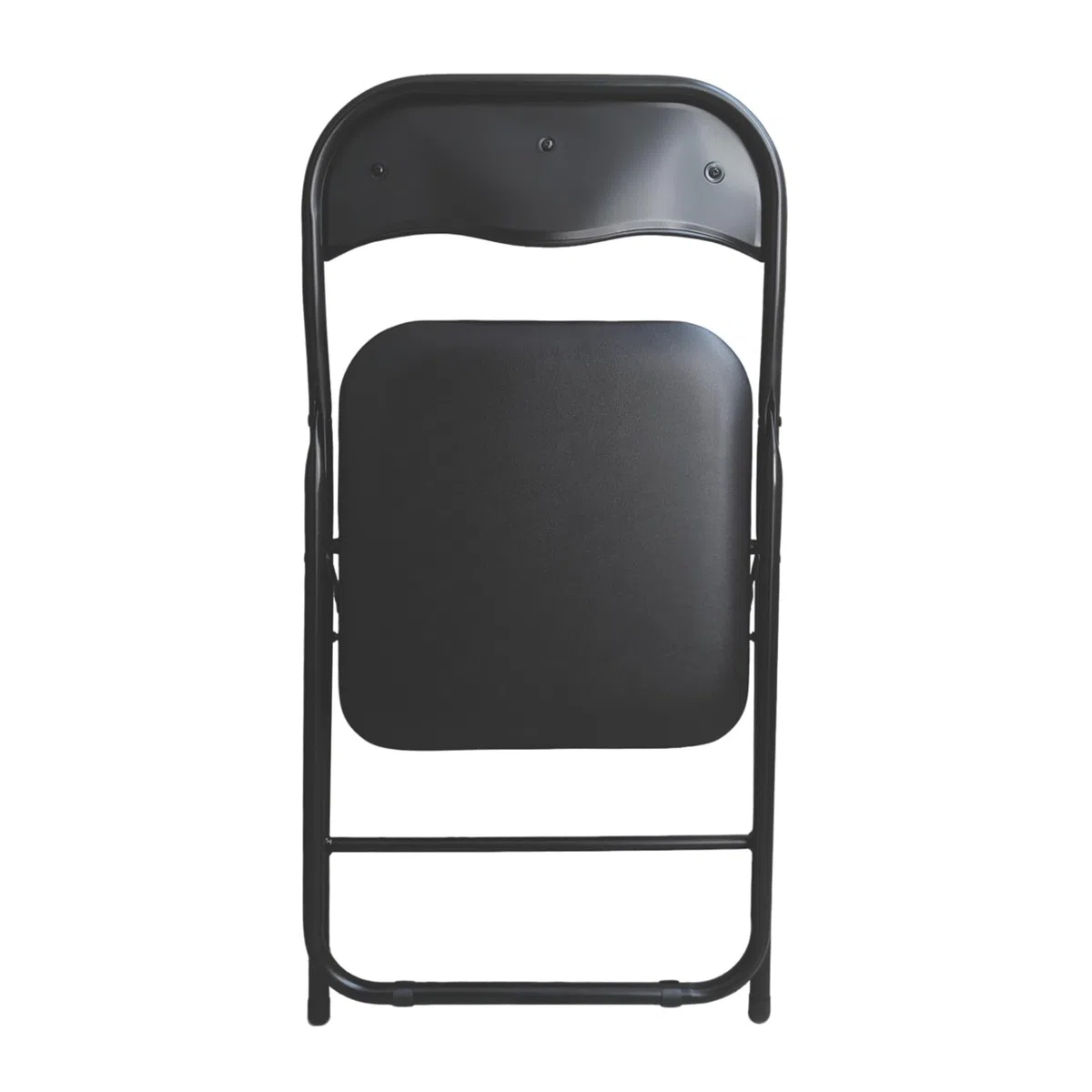 Pack 4 Sillas Plegables Negras Premium con Estructura Metálica y Asiento Acolchado en Polipiel PU. Respaldo Ergonómico de para Eventos, Oficina y Hogar. Diseño Moderno y Resistente (80x44x43,5 cm)