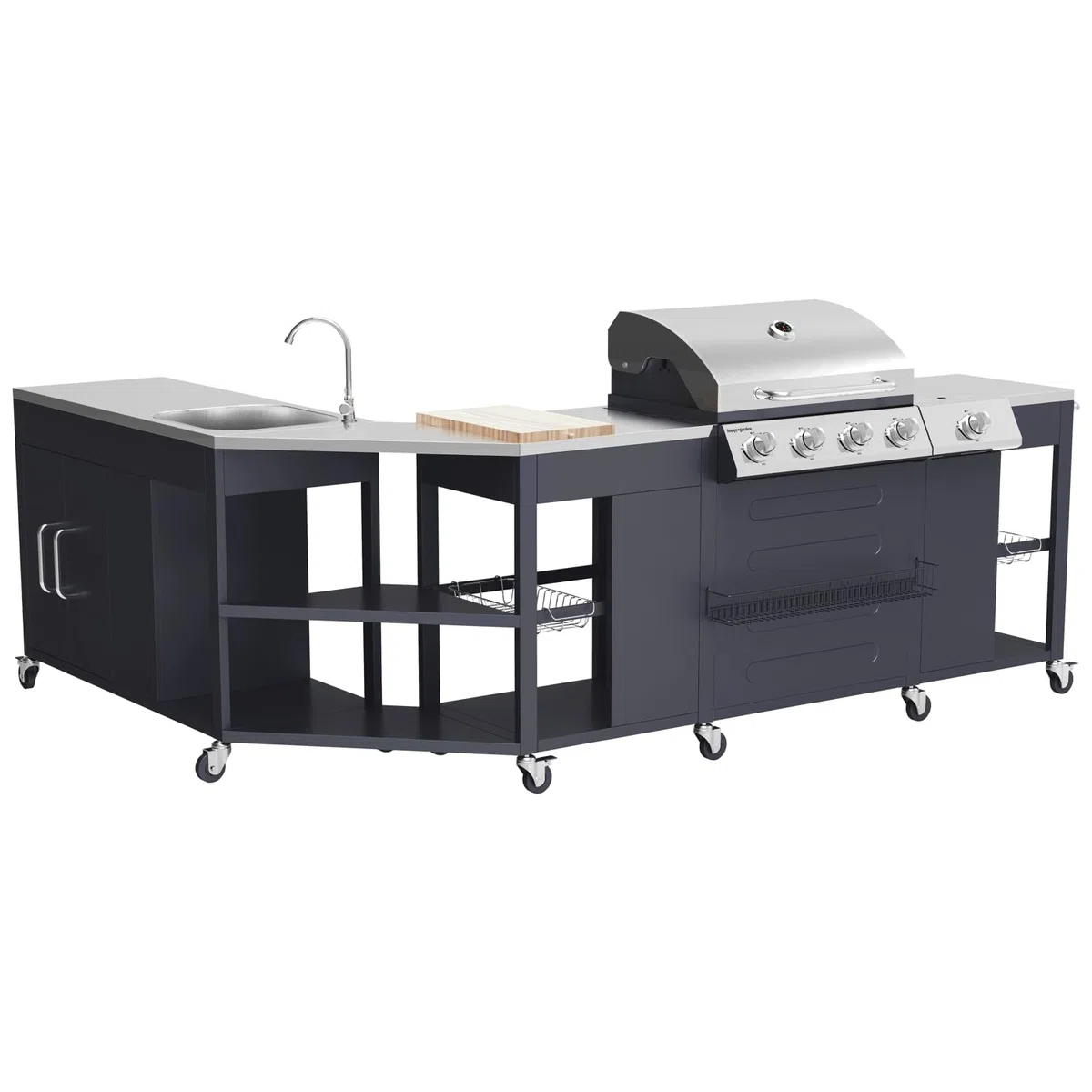 Happy Garden Cocina esquinera Exterior Texas 4+1 Quemadores 17,2 kW