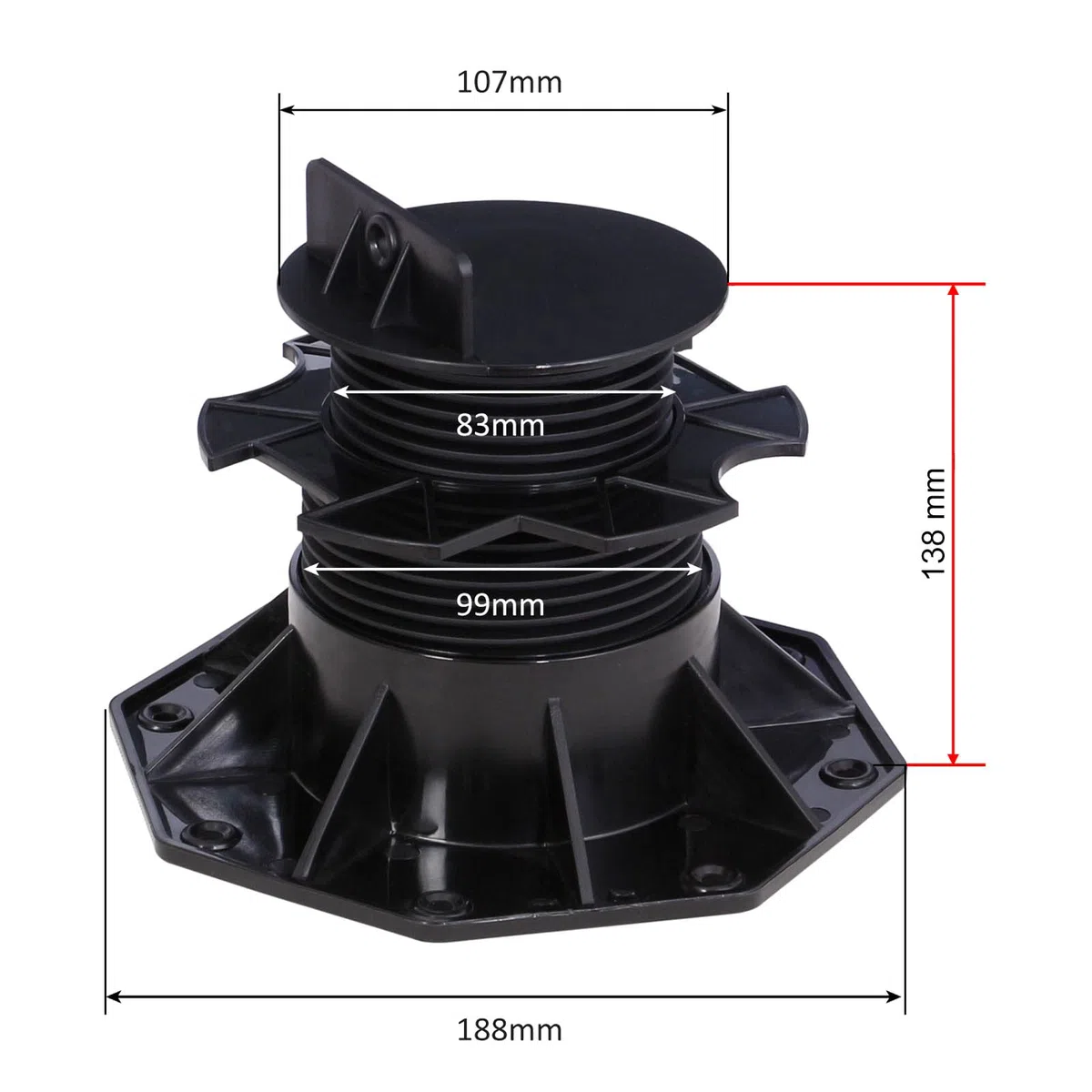 XPOtool Juego de 60 bases regulables para terraza carga máxima 2700kg ajustable en altura 60-128mm