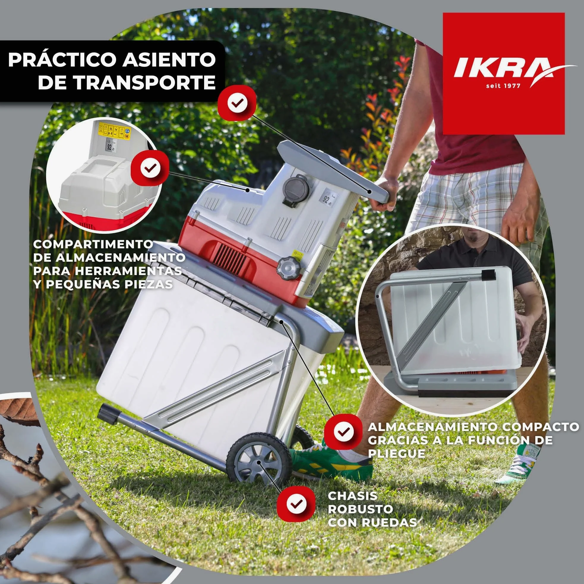 IKRA trituradora silenciosa eléctrica ILH2800, diámetro de ramas a 44mm