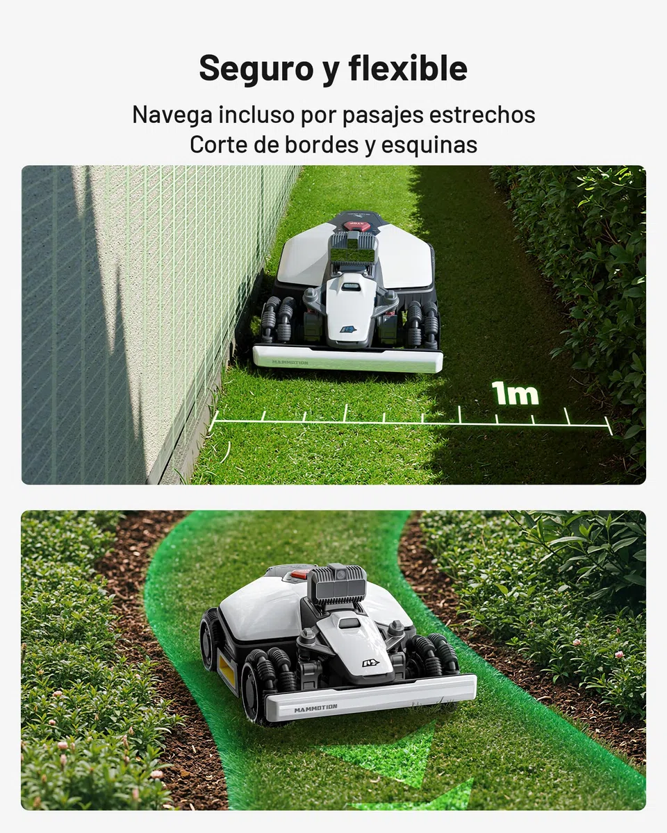 MAMMOTION LUBA Mini AWD LiDAR – Robot Cortacésped sin Cables, LiDAR 3D+Visión, sin Antena RTK, Mapeo Automático, Recomendado hasta 1.500 m², Módulo 4G, Pendiente de 80%
