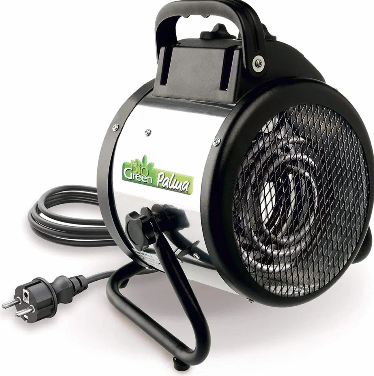Bio Green Calefactor de Ventilador eléctrico Palma Manual, Plata/Negro, 2000W
