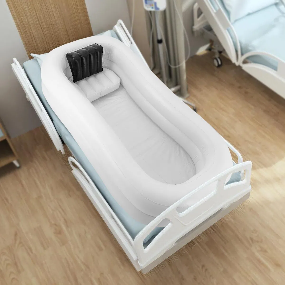 Bañera Inflable Portátil para Adultos - PVC Ducha 130W Blanco - Aire Piscina Hogar Spa