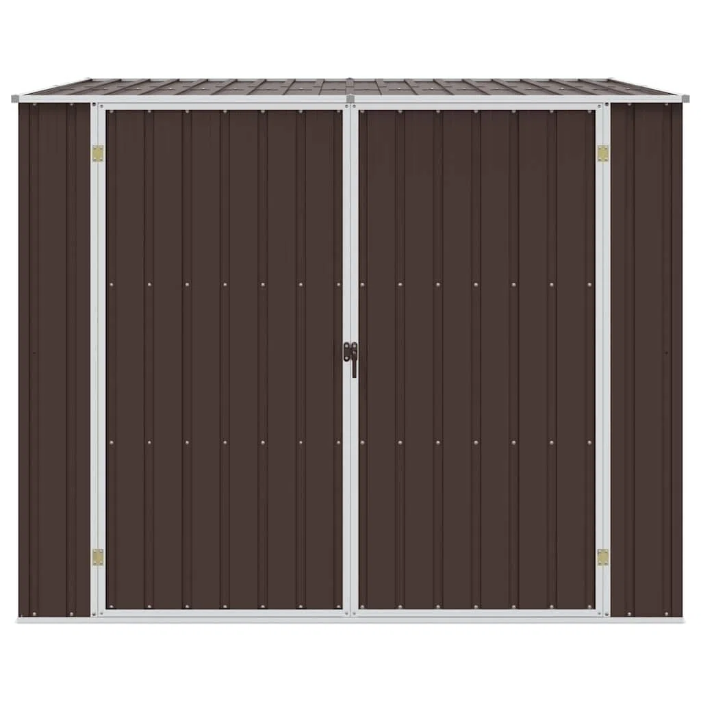 vidaXL Cobertizo de Jardín Paito Casata Casetilla Almacenamiento de Herramienta Almacenaje Exterior Acero Galvanizado Marrón 195x198x159 cm