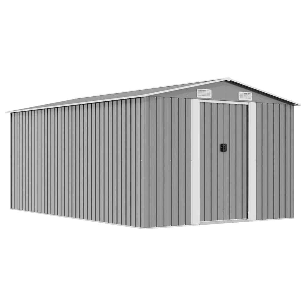 Caseta de jardín Metal Gris 257x392x181 cm