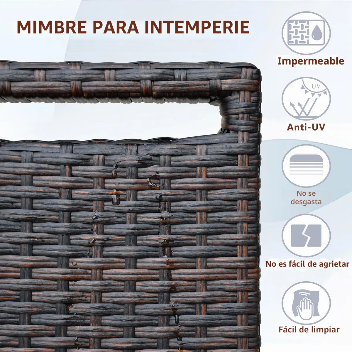 ART TO REAL Silla reclinable de Mimbre de Resina para Exteriores con Cojines