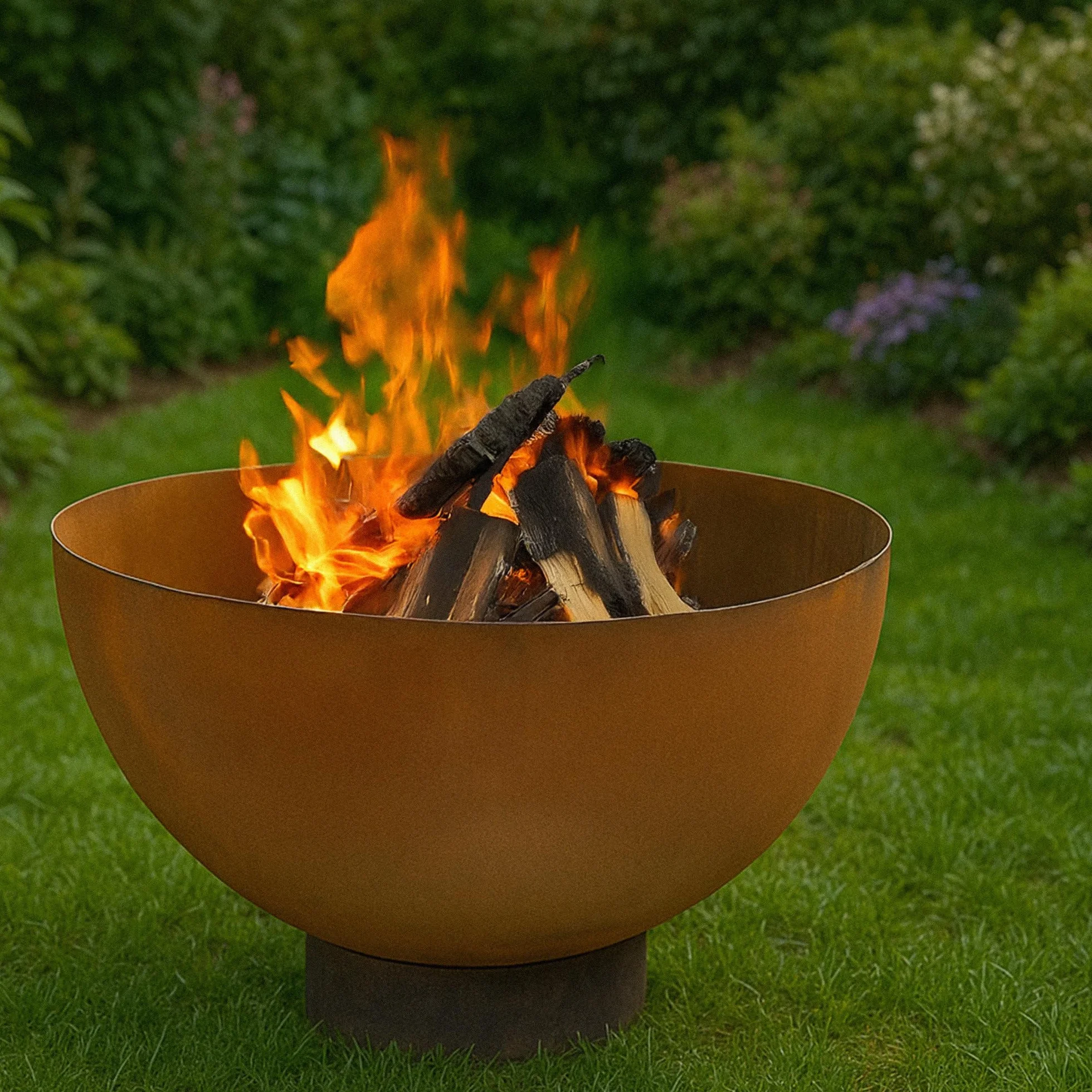 BBQ-Toro Brasero con parrilla de 60 cm de diámetro | aspecto oxidado | brasero para exteriores con placa de barbacoa, brasero para jardín, hoguera para jardín, hoguera de jardín, cuenco de fuego
