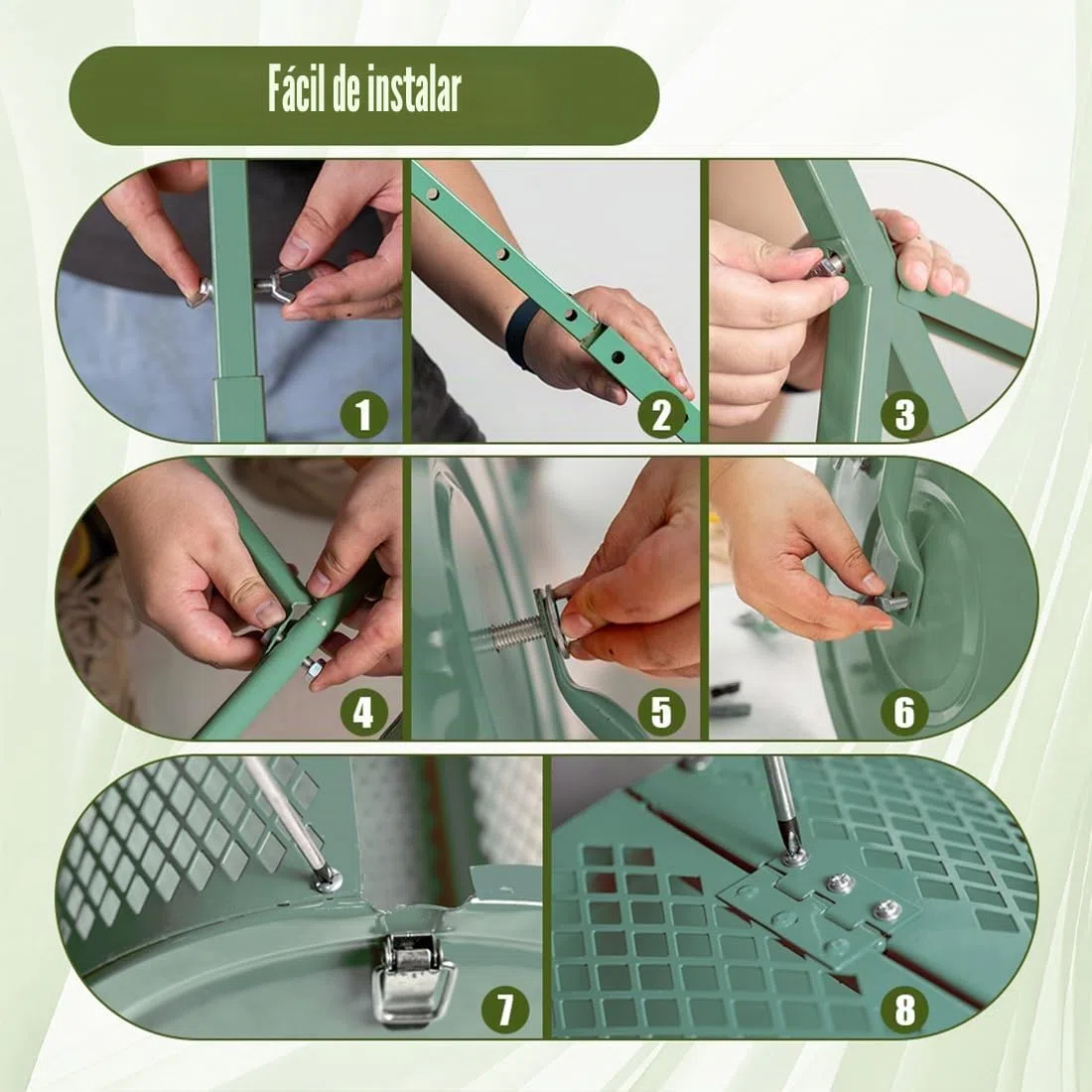 Esparcidor De Compostaje De 75 L con Asa,con Bloqueo Lateral para Esparcir Fertilizante,Multiusos, Red De Metal, Esparcidor De Abono, Rodillo De Semillas, Esparcidor De Semillas, Color Verde