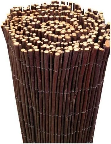 Mugar- Mimbre Grueso Natural en Rollos de 5 Metros - Vallas de Ocultación Naturales para Jardín- Varias Alturas (2 x 5 metros)