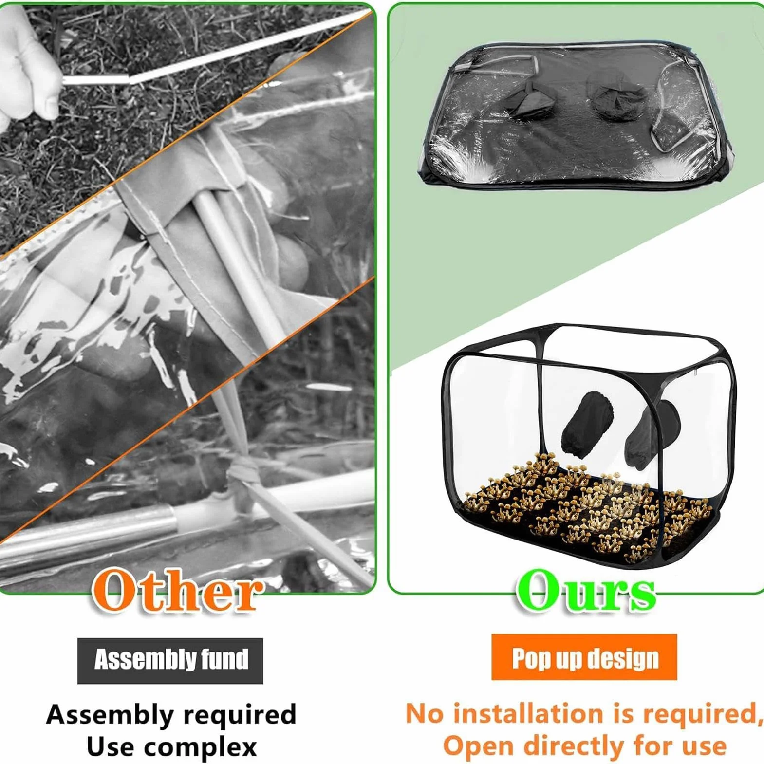 Still Air Box - Caja de aire plegable para cultivo de | Kit de tienda de campaña de cultivo de | Estaciones de propagación de campana de humo de micología de | Contenedor