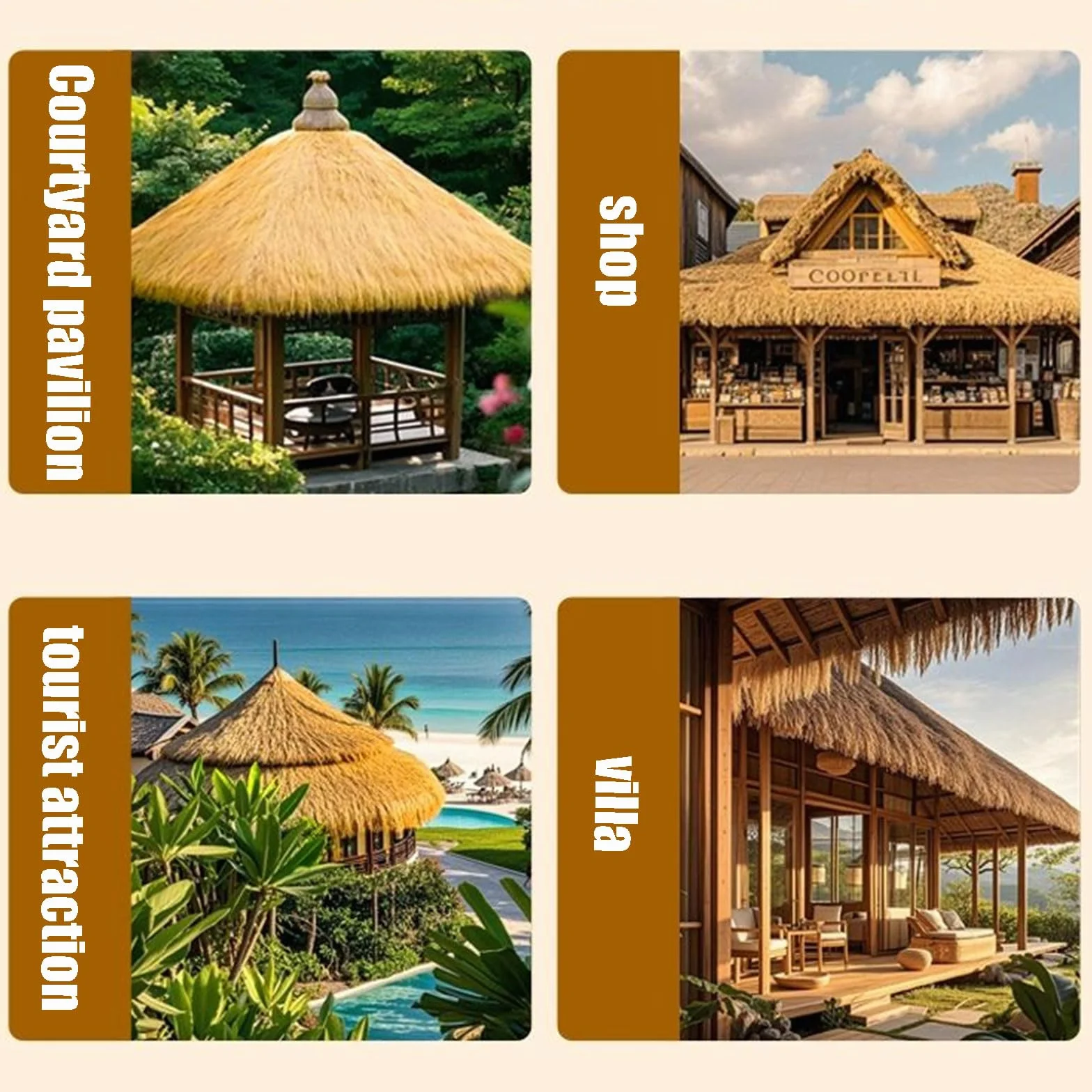 Techo de paja sintética artificial, palmera sintética ignífuga, rollo de techo de paja mexicano, utilizado para tiki-bar, cabaña, playa, jardín tropical hawaiano (Amarillo oscuro, 1*20m (3.28*65.6