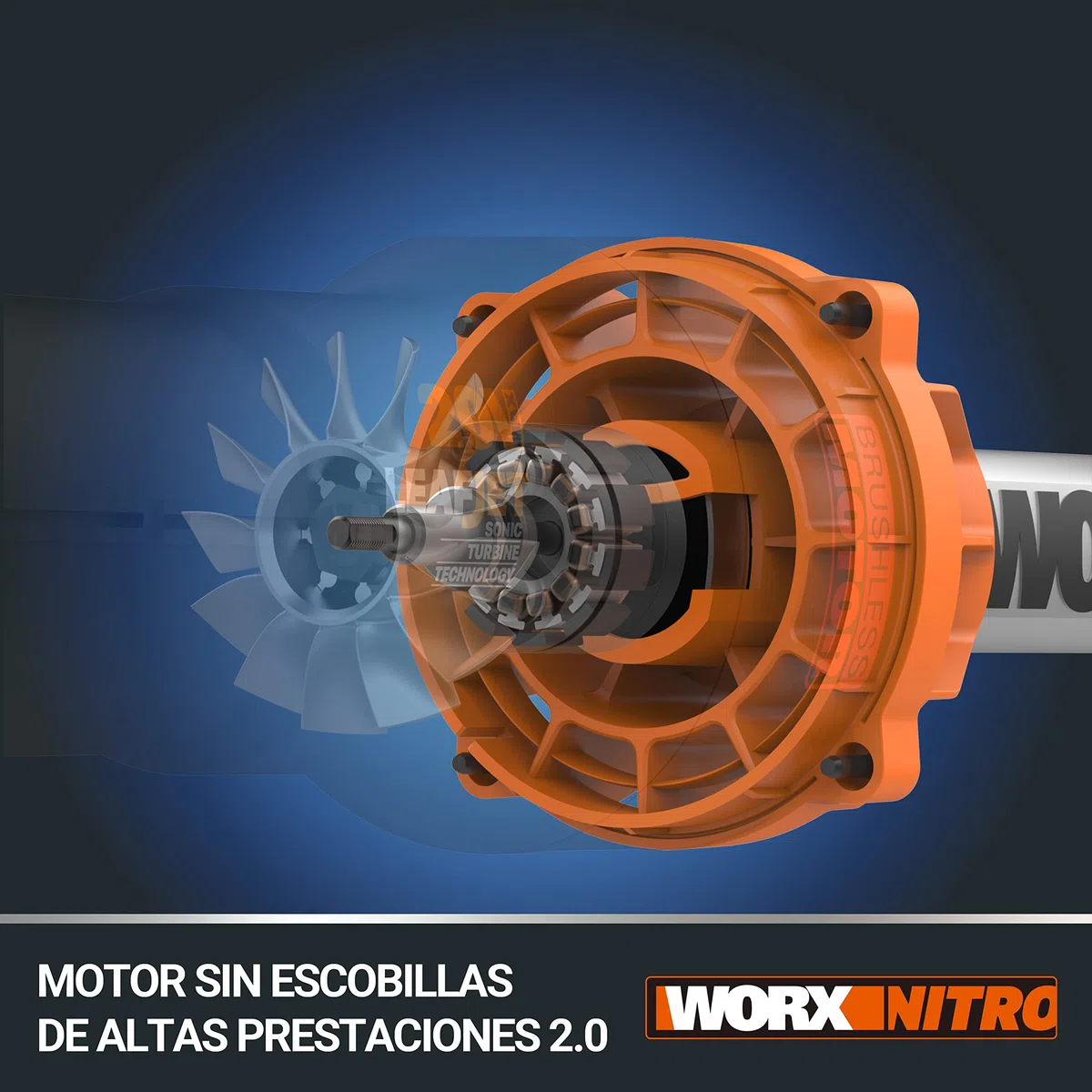 WORX Leafjet WG585E.9 - Soplador de Hojas (40 V, Motor sin escobillas, Control de Aire Variable, Menos Consumo de batería, más Potencia, sin batería ni Cargador)