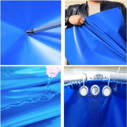 Piscina plegable de PVC con válvula de drenaje, portátil, en lona, para peces Koi y tortugas, ideal para acuarios y jardines
