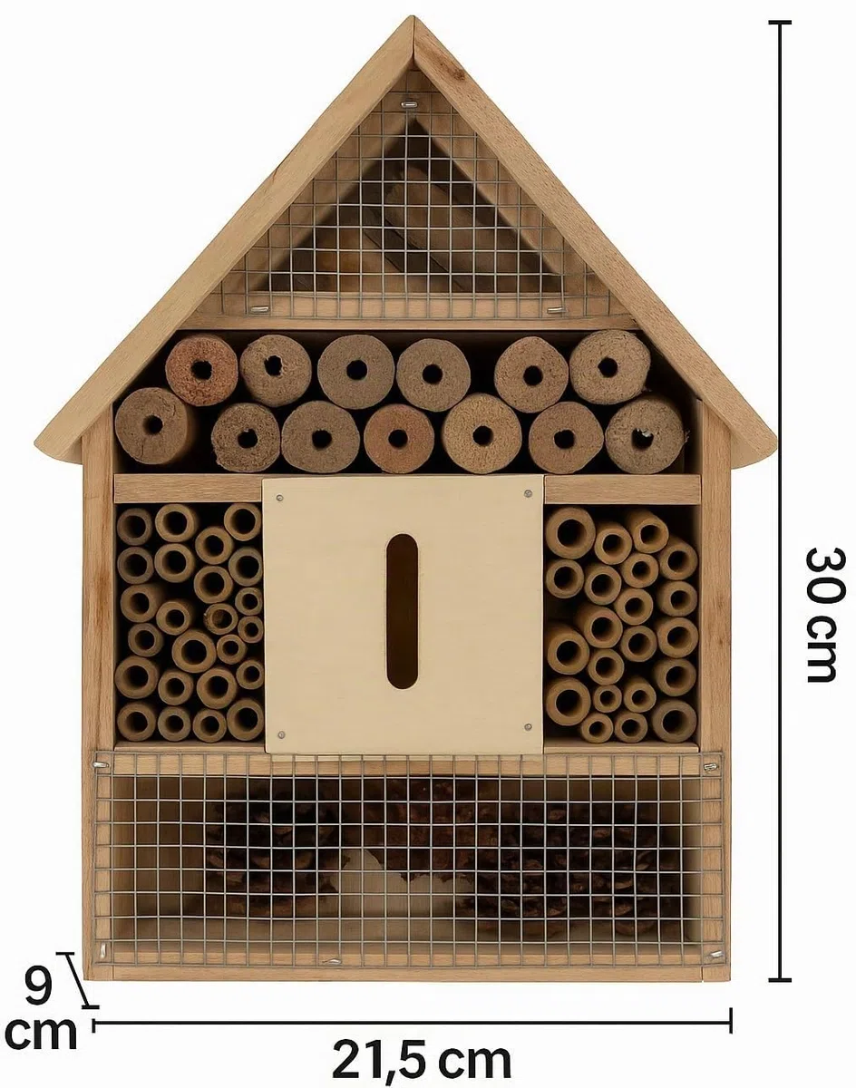 Bambelaa! Hotel para insectos pequeño hotel para insectos casa jardín para colgar Hummelhotel de madera nido