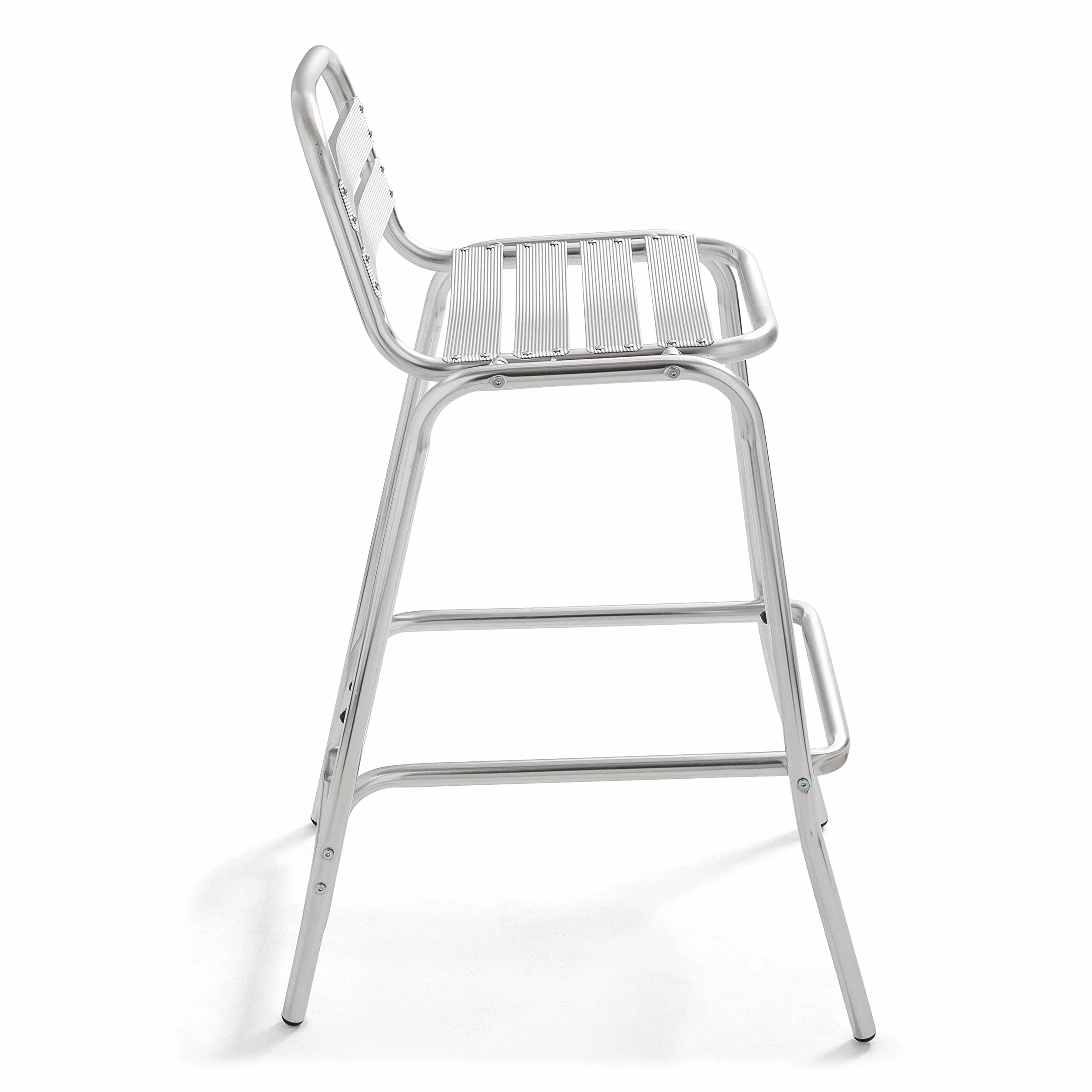 Juego de 4 taburetes altos de jardín de aluminio