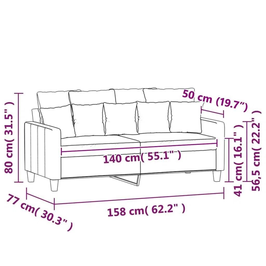 vidaXL Sofá de 2 Plazas, Asiento con Reposabrazos Respaldo, Sillón de Descanso Relax Televisión, Sofá Tapizado para Salón, Tela Gris Claro