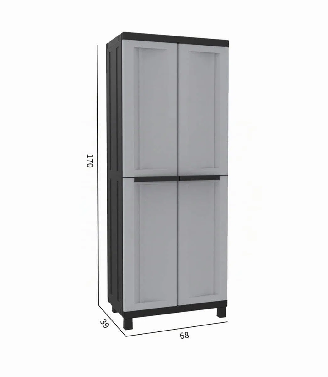 Terry, Twist Black 2680, Armario 2 Puertas, 3 Estantes Internos. 68x39x170 cm