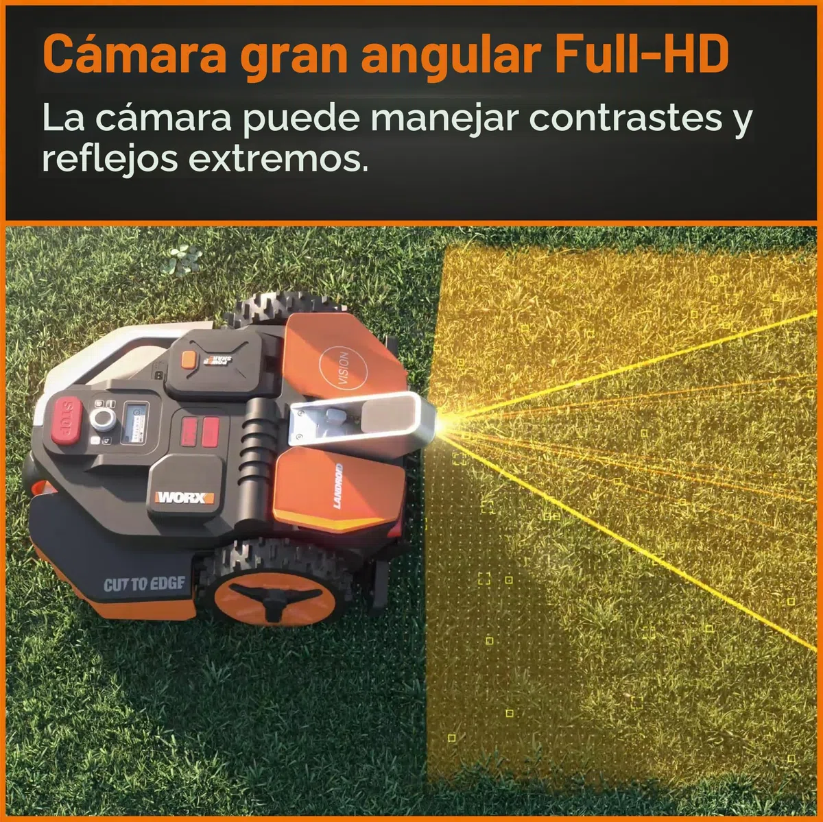 WORX Landroid Vision S250 WR202E Robot cortacésped para Jardines de hasta 250 m² – Robot cortacésped Inteligente sin Cable de limitación – WiFi y Bluetooth – prevención Activa de obstáculos con
