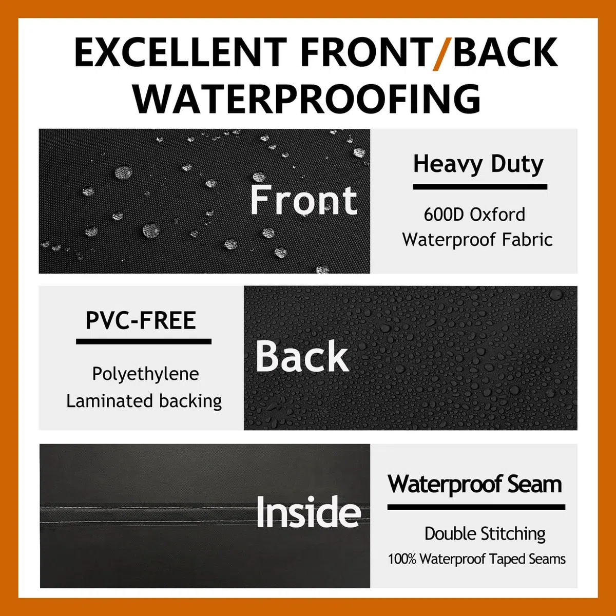 Funda de sofá modular resistente para exteriores, 216 x 216 cm, impermeable, 100% 600D, funda para sofá modular de patio, funda para muebles de patio (forma de V, 216 x 216 cm, color negro)