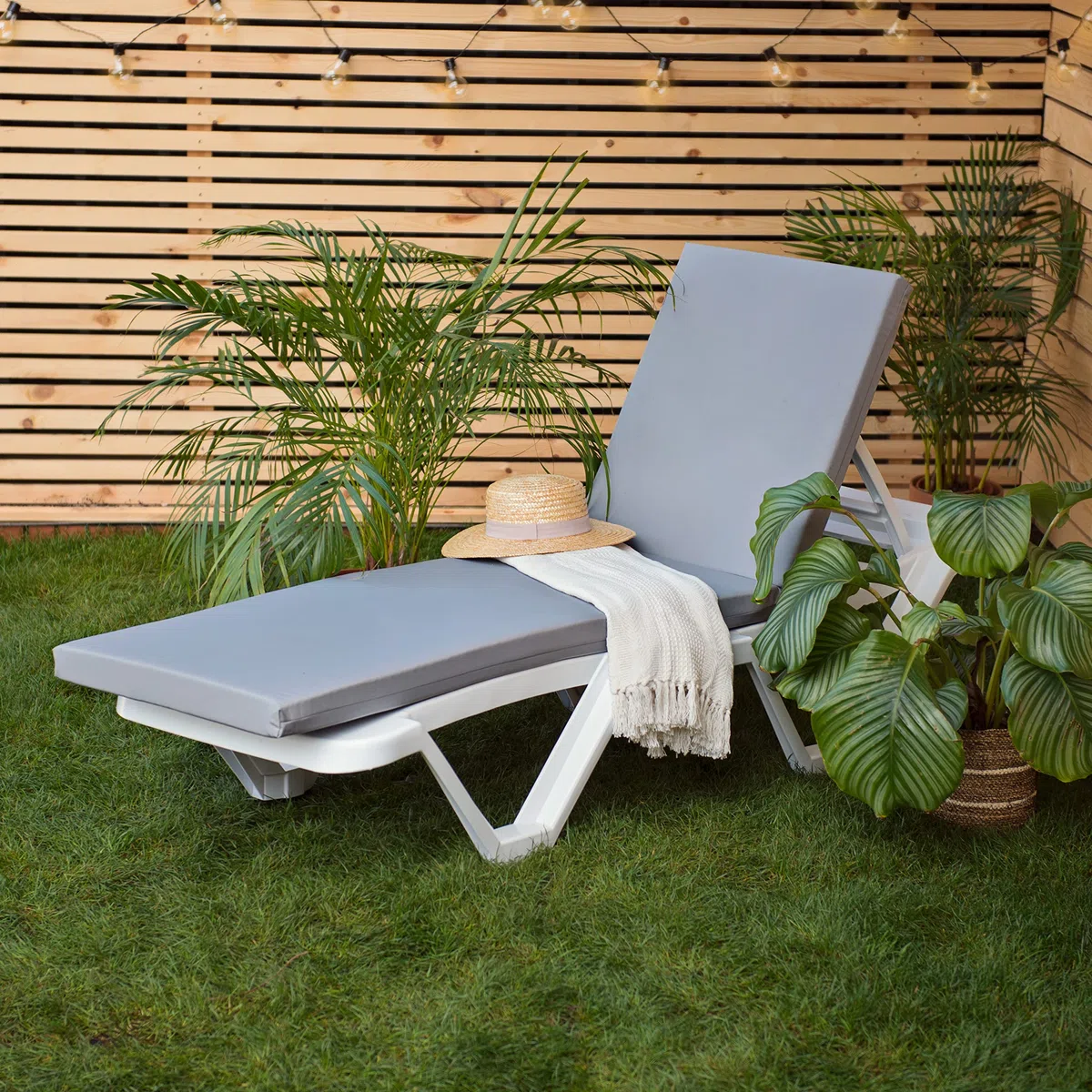 Colchoneta de Tumbona para Tomar el Sol Impermeable para el Exterior - Azul