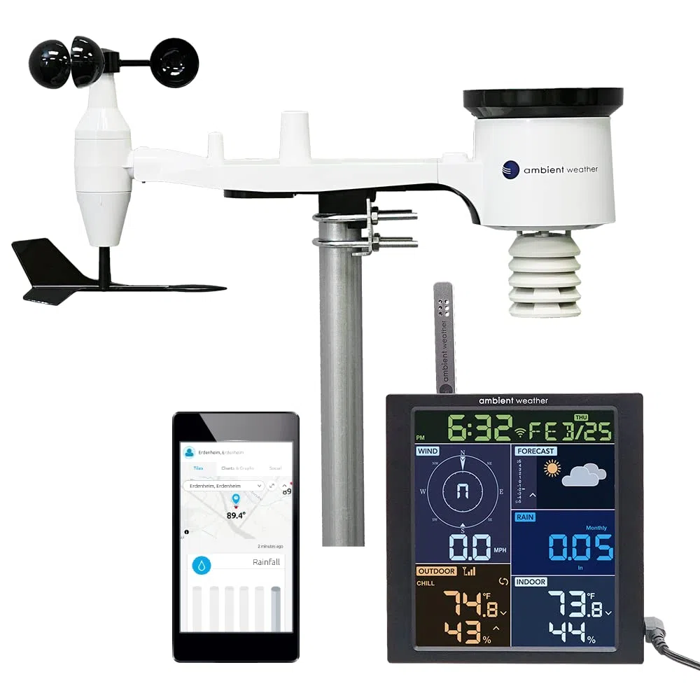 Ambient Weather WS-1965 Estación meteorológica WiFi con monitoreo remoto y acceso a red Ambient Weather