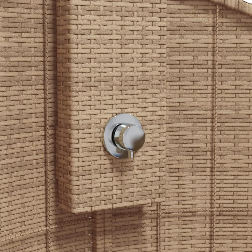 vidaXL Ducha de Exterior, Ducha con Rociador Giratorio, Ducha para Piscina, Mueble para Patio Jardín, Ratán PE y Madera Acacia Beige