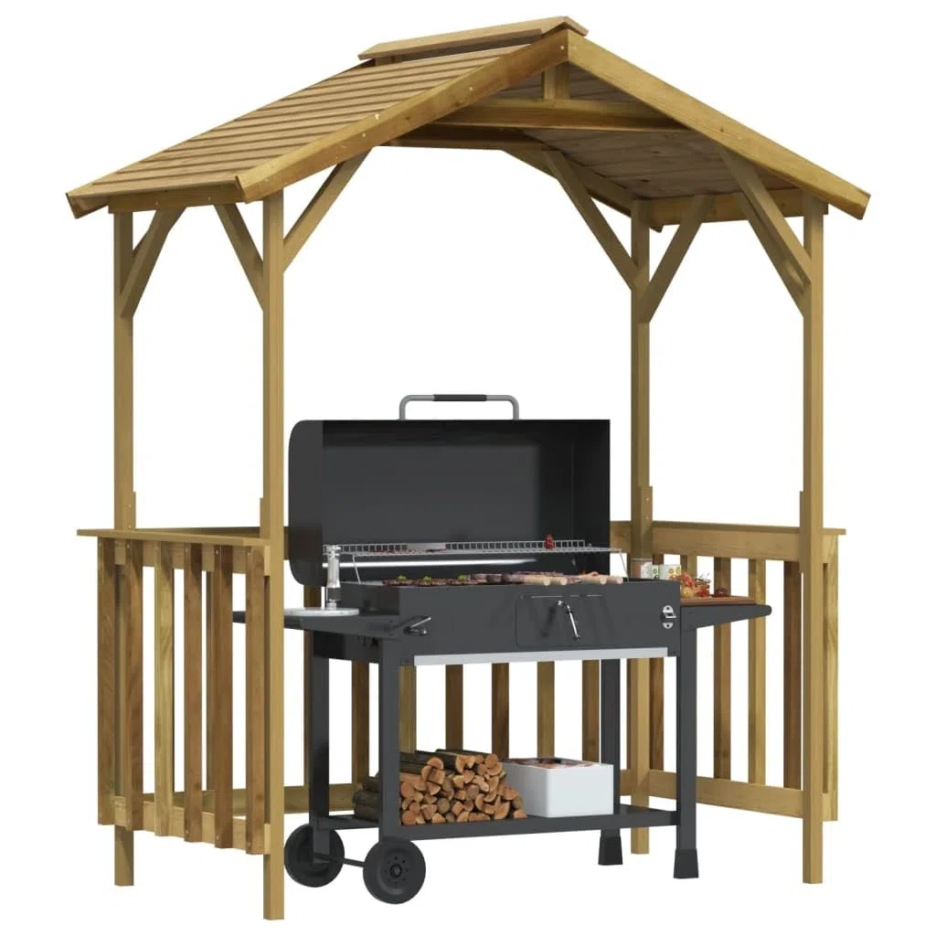 vidaXL Cobertizo de Barbacoa Casetas Casetilla Jardín Patio Muebles Decoración Herramientas Almacenamiento 163,5x93x210 cm Madera Pino Impregnada