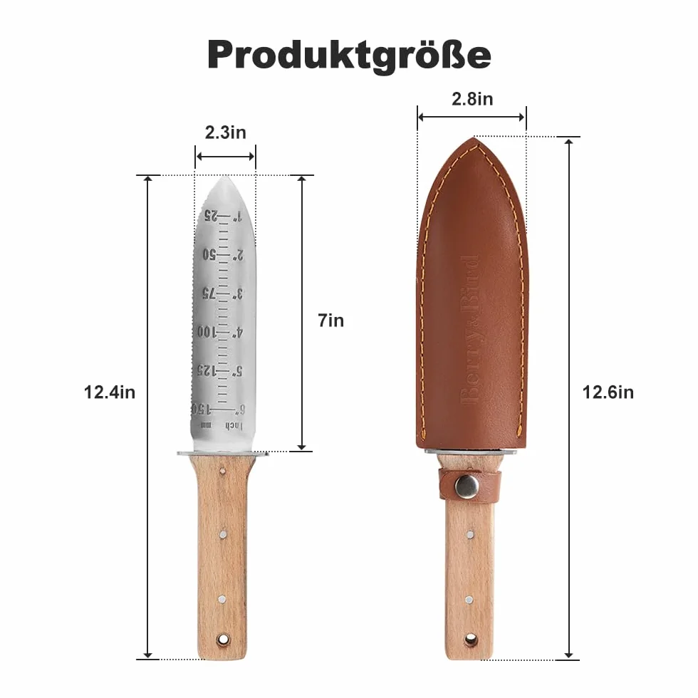 TATUNER Berry Bird Hori-Hori Gartenmesser Boden Schaufel Barebones 6 Zoll gezackte Klinge Pruner zu entfernen Unkraut Wurzeln Gartenarbeit Digging Tool (einschließlich Sharpening Tool)
