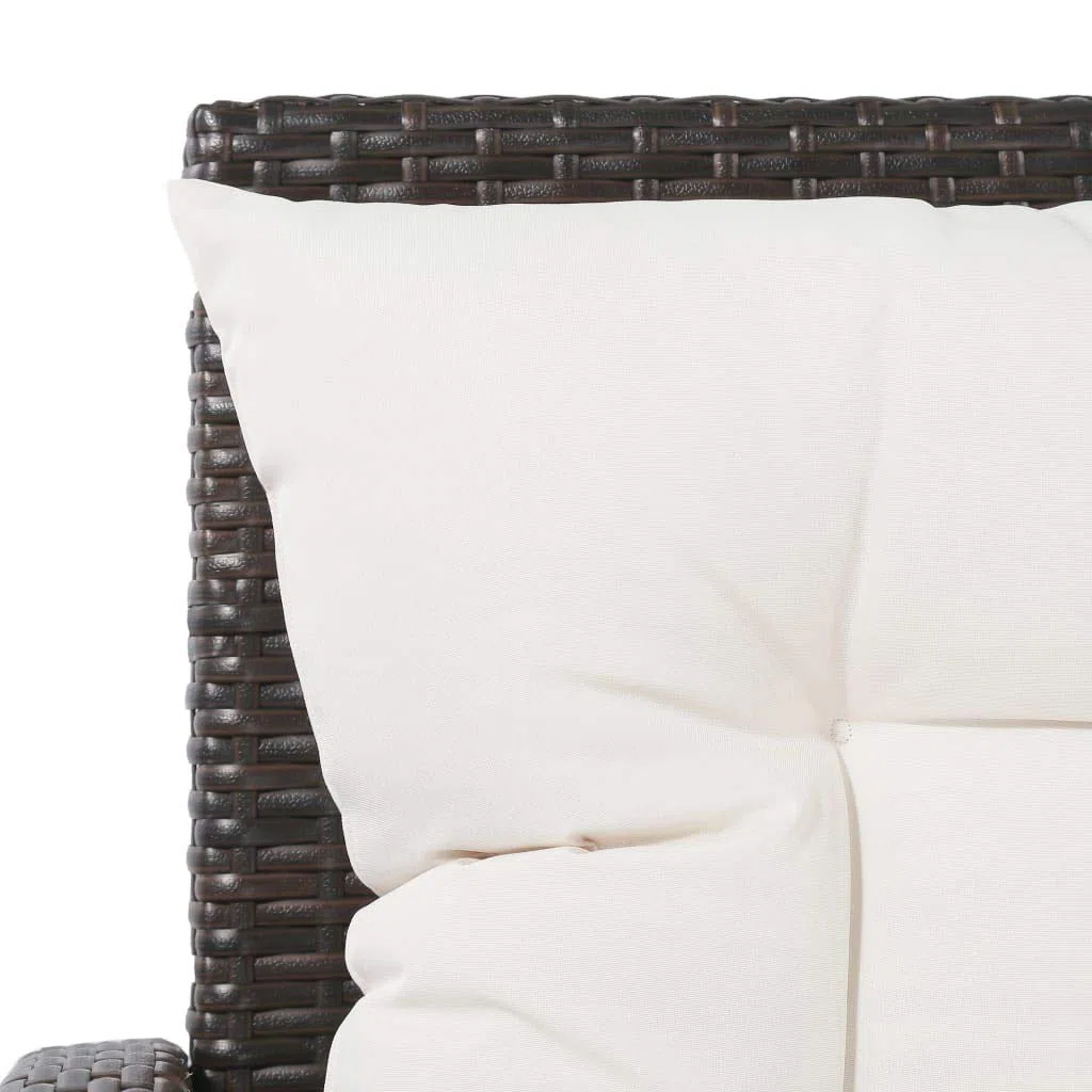 Sofa Terraza Exterior, Conjunto Jardín de Ratán, Sofas Exteriores de Jardin, Sofa de Jardin, Set sofás de jardín 5 Piezas y Cojines ratán sintético marrón
